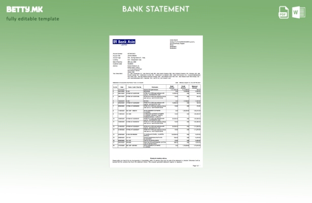 Модерен стил на шаблон за зборови за извод на сметката на Бангладеш Азија